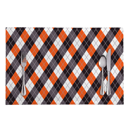 Halloween Party Argyle Pattern Print Placemat