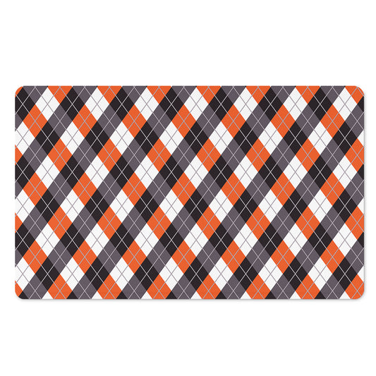 Halloween Party Argyle Pattern Print Polyester Doormat