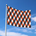 Halloween Party Argyle Pattern Print Polyester Flag