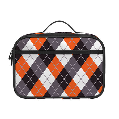 Halloween Party Argyle Pattern Print Portable Lunch Bag