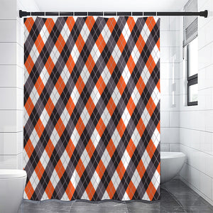 Halloween Party Argyle Pattern Print Premium Shower Curtain