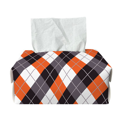 Halloween Party Argyle Pattern Print Rectangle Tissue Box Cover