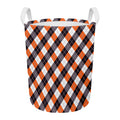 Halloween Party Argyle Pattern Print Round Laundry Basket