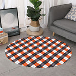 Halloween Party Argyle Pattern Print Round Rug