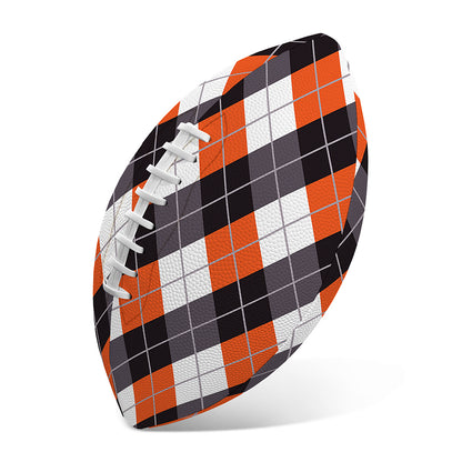 Halloween Party Argyle Pattern Print Rugby Ball