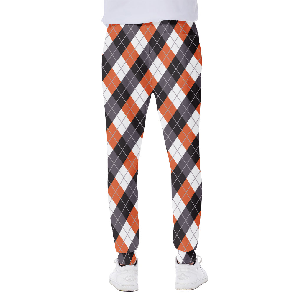 Halloween Party Argyle Pattern Print Scuba Joggers