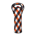 Halloween Party Argyle Pattern Print Single Neoprene Wine Tote