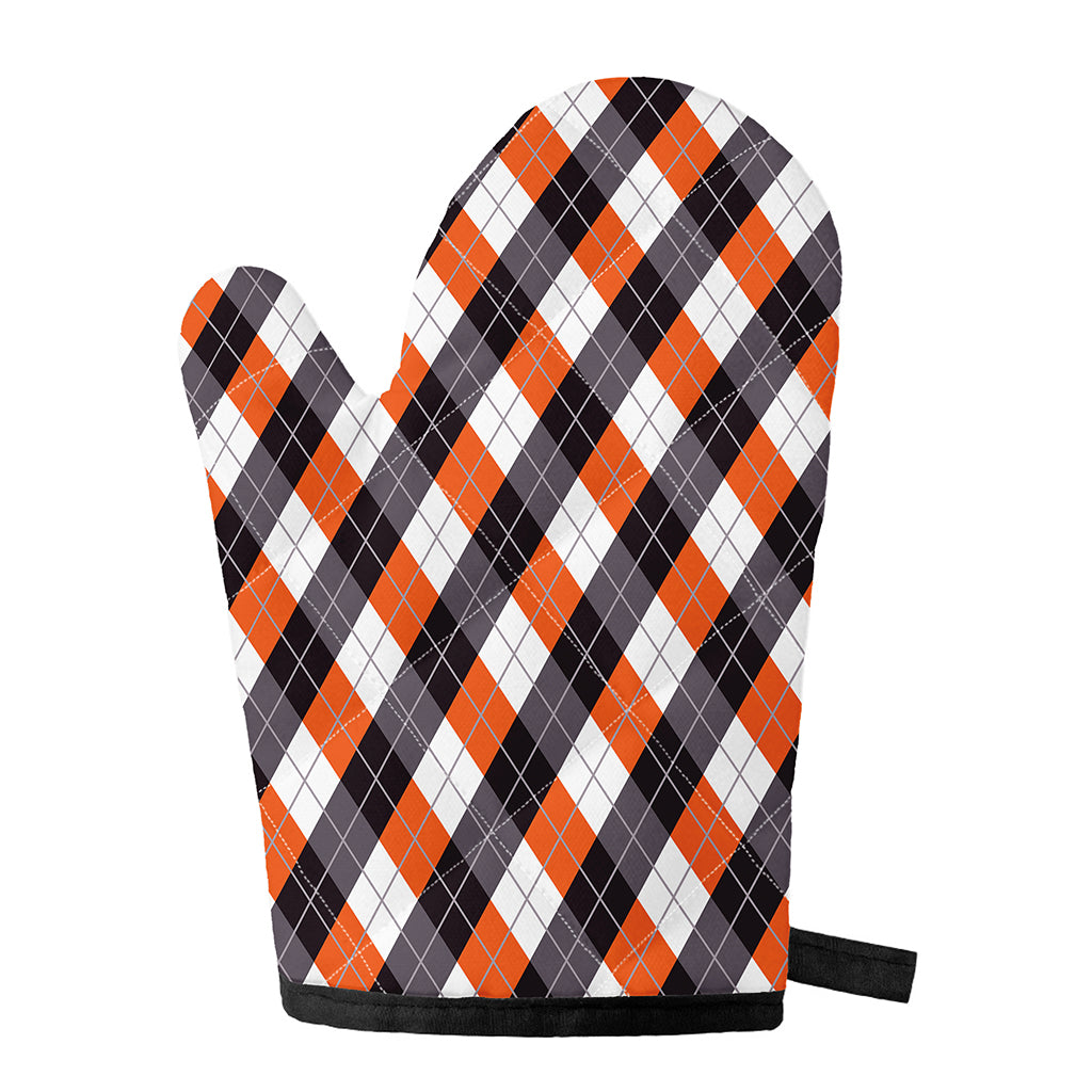 Halloween Party Argyle Pattern Print Single Oven Mitt