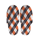 Halloween Party Argyle Pattern Print Slippers