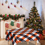 Halloween Party Argyle Pattern Print Tablecloth