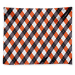 Halloween Party Argyle Pattern Print Tapestry