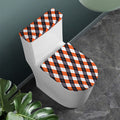 Halloween Party Argyle Pattern Print Toilet Lid And Tank Cover Set