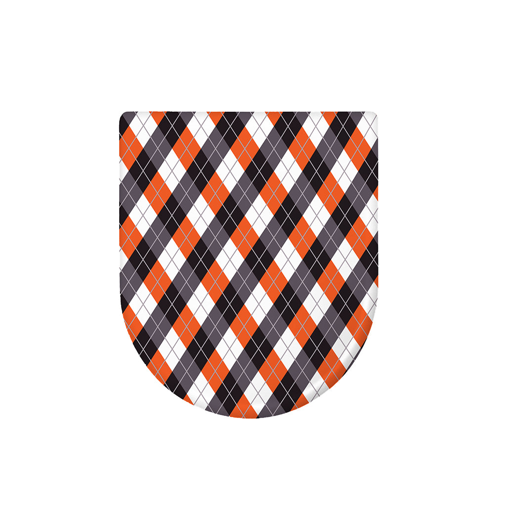 Halloween Party Argyle Pattern Print Toilet Lid Cover