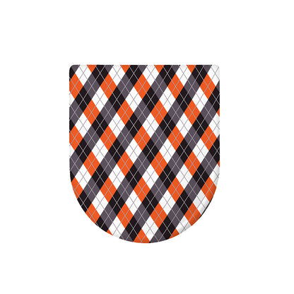 Halloween Party Argyle Pattern Print Toilet Lid Cover