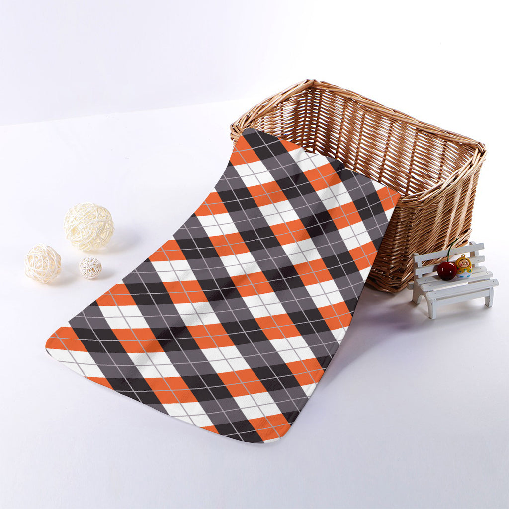 Halloween Party Argyle Pattern Print Towel