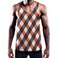 Halloween Party Argyle Pattern Print Men's Workout Tank Top
