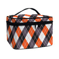 Halloween Party Argyle Pattern Print Travel Makeup Bag