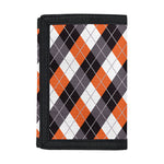 Halloween Party Argyle Pattern Print Trifold Wallet