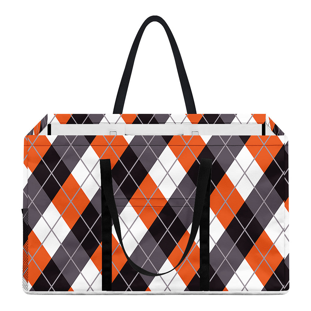 Halloween Party Argyle Pattern Print Utility Tote Bag