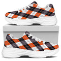 Halloween Party Argyle Pattern Print White Chunky Shoes