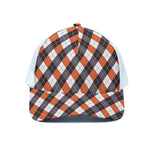 Halloween Party Argyle Pattern Print White Mesh Trucker Cap