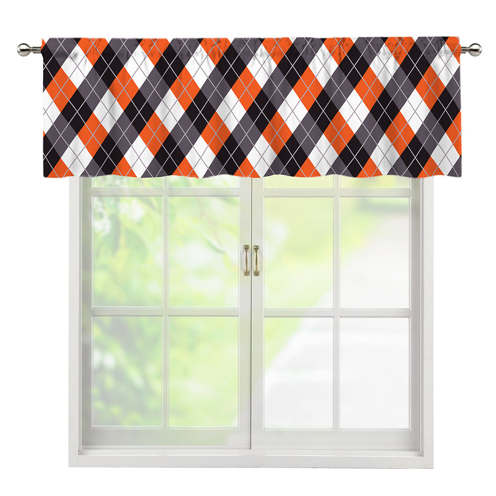 Halloween Party Argyle Pattern Print Window Valance