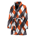 Halloween Party Argyle Pattern Print Women's Bathrobe