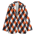 Halloween Party Argyle Pattern Print Women's Blazer