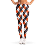 Halloween Party Argyle Pattern Print Women's Leggings