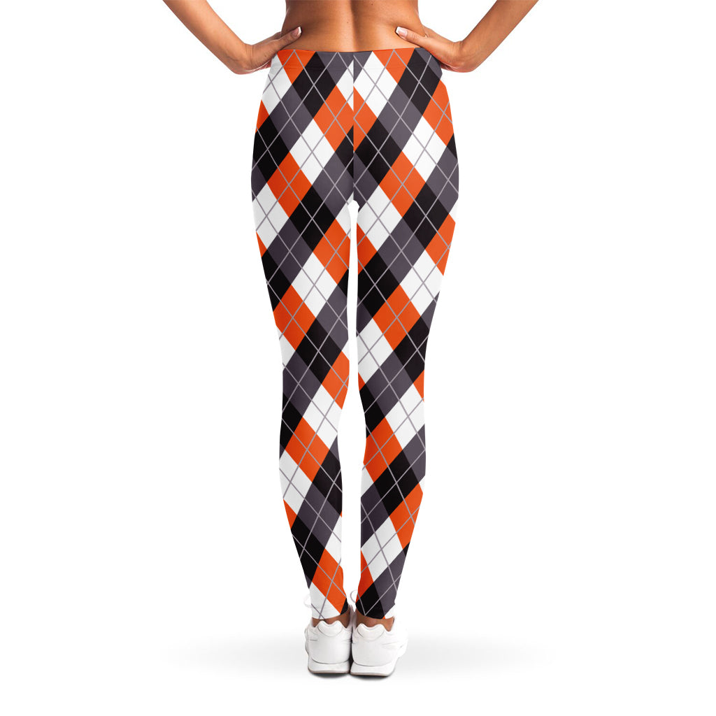 Halloween Party Argyle Pattern Print Women's Leggings