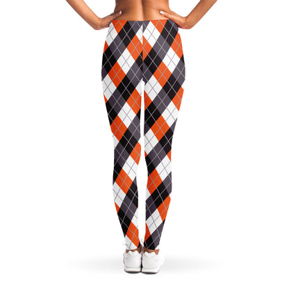 Halloween Party Argyle Pattern Print Women's Leggings