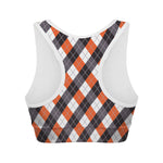 Halloween Party Argyle Pattern Print Women's Sports Bra