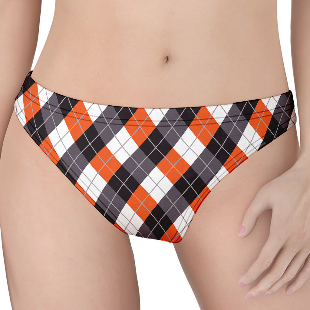 Halloween Party Argyle Pattern Print Women's Thong