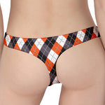 Halloween Party Argyle Pattern Print Women's Thong