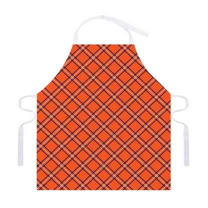 Halloween Plaid Pattern Print Adjustable Apron