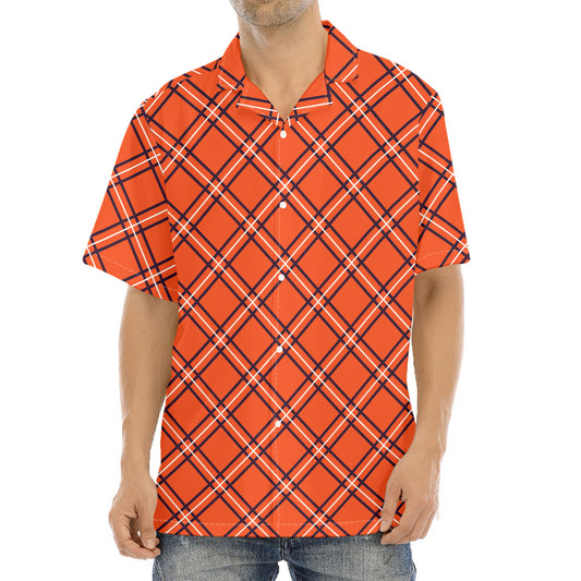 Halloween Plaid Pattern Print Aloha Shirt