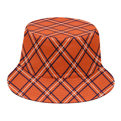 Halloween Plaid Pattern Print Bucket Hat