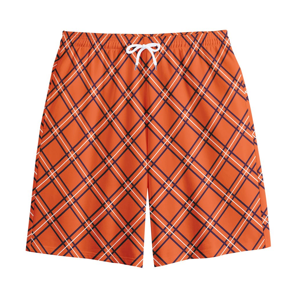 Halloween Plaid Pattern Print Cotton Shorts