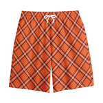 Halloween Plaid Pattern Print Cotton Shorts