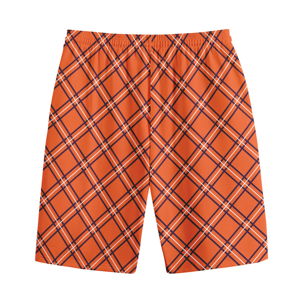 Halloween Plaid Pattern Print Cotton Shorts
