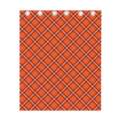 Halloween Plaid Pattern Print Curtain