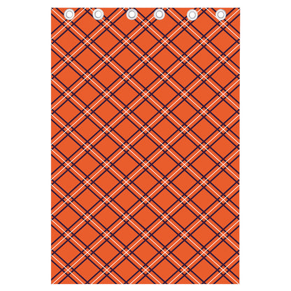 Halloween Plaid Pattern Print Curtain