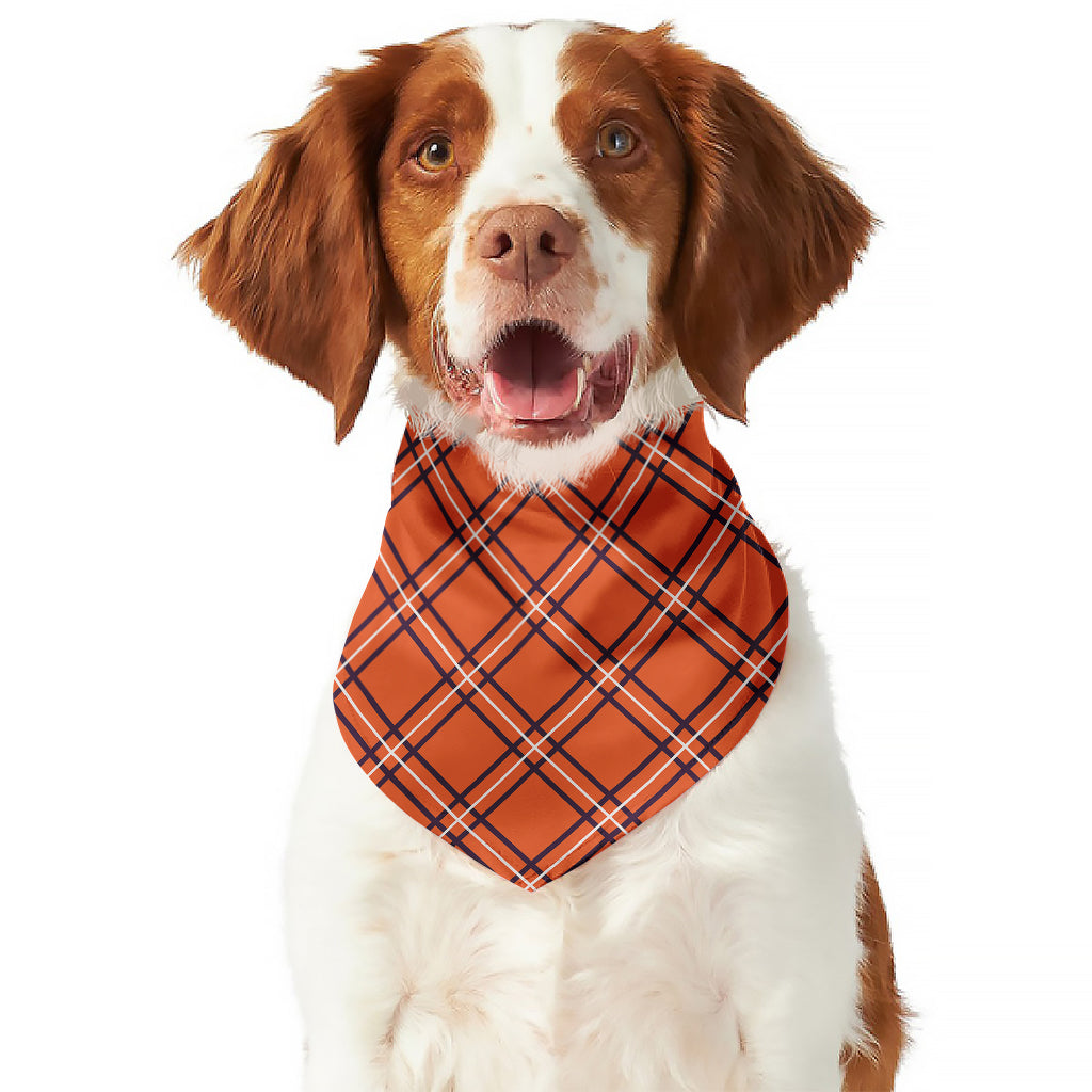 Halloween Plaid Pattern Print Dog Bandana