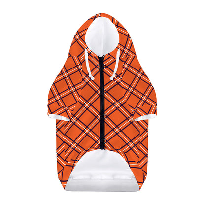 Halloween Plaid Pattern Print Dog Zip Up Hoodie