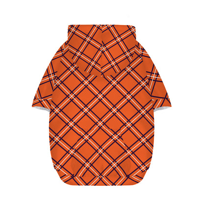 Halloween Plaid Pattern Print Dog Zip Up Hoodie