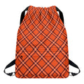 Halloween Plaid Pattern Print Drawstring Backpack