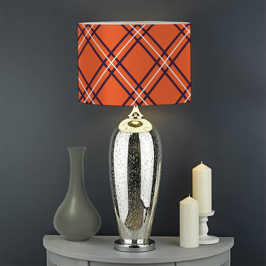 Halloween Plaid Pattern Print Drum Lamp Shade
