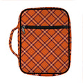 Halloween Plaid Pattern Print Front Pocket Bible Bag