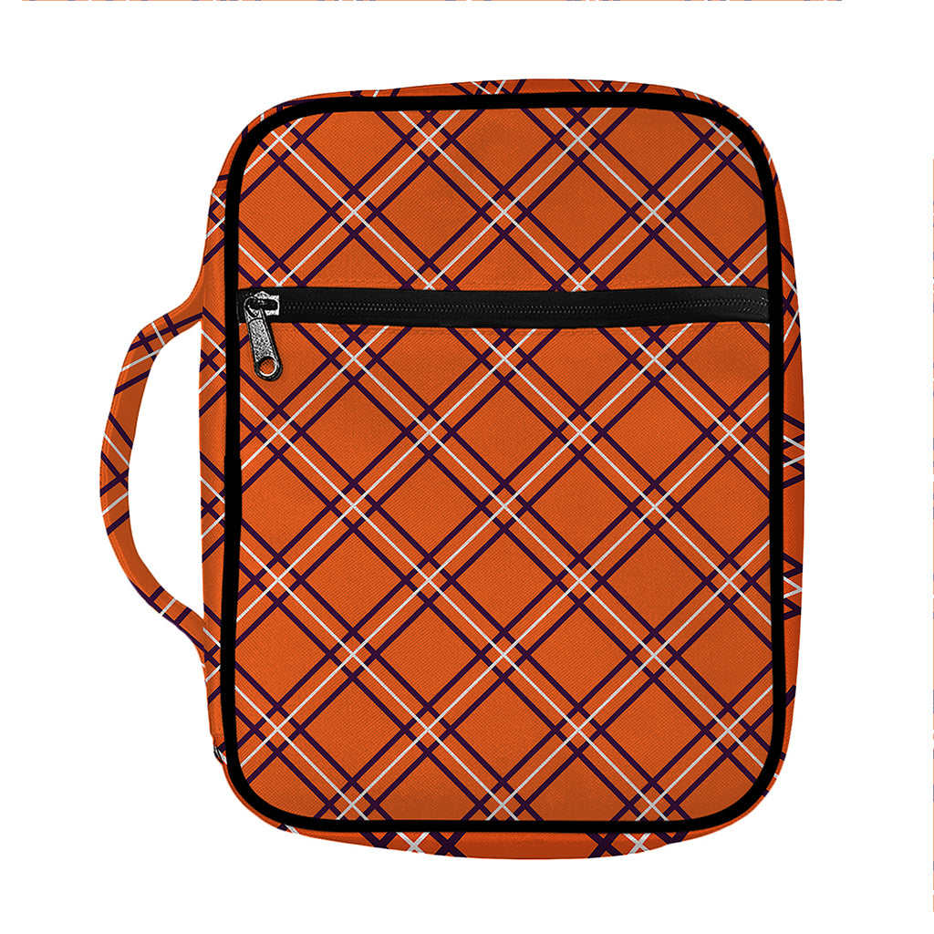 Halloween Plaid Pattern Print Front Pocket Bible Bag