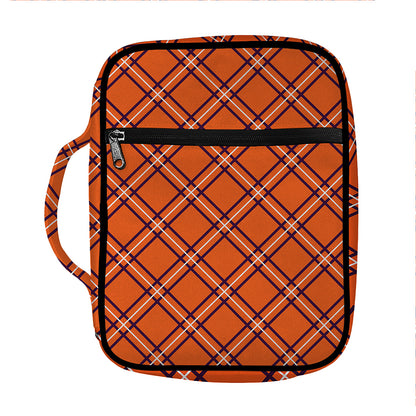 Halloween Plaid Pattern Print Front Pocket Bible Bag